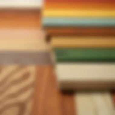 Color samples of various wood finishes