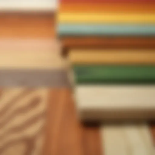 Color samples of various wood finishes