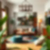 A cozy bohemian living room filled with eclectic decor