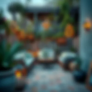 A tranquil outdoor space designed in bohemian style