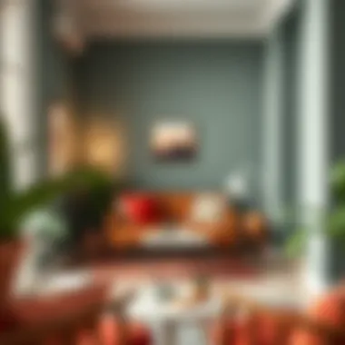 Cozy reading nook adorned with bordo wall and warm color schemes