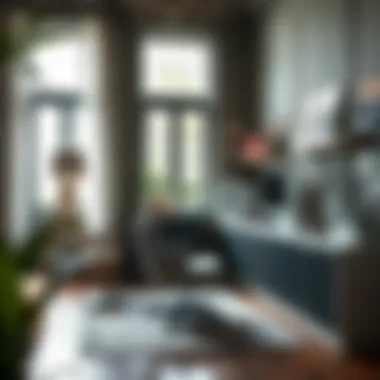 Elegant workspace featuring bordo accents and harmonious color palette