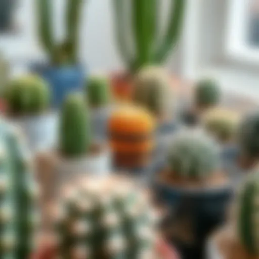 Diverse Cactus Pots A selection of cactus pots showcasing various materials and designs