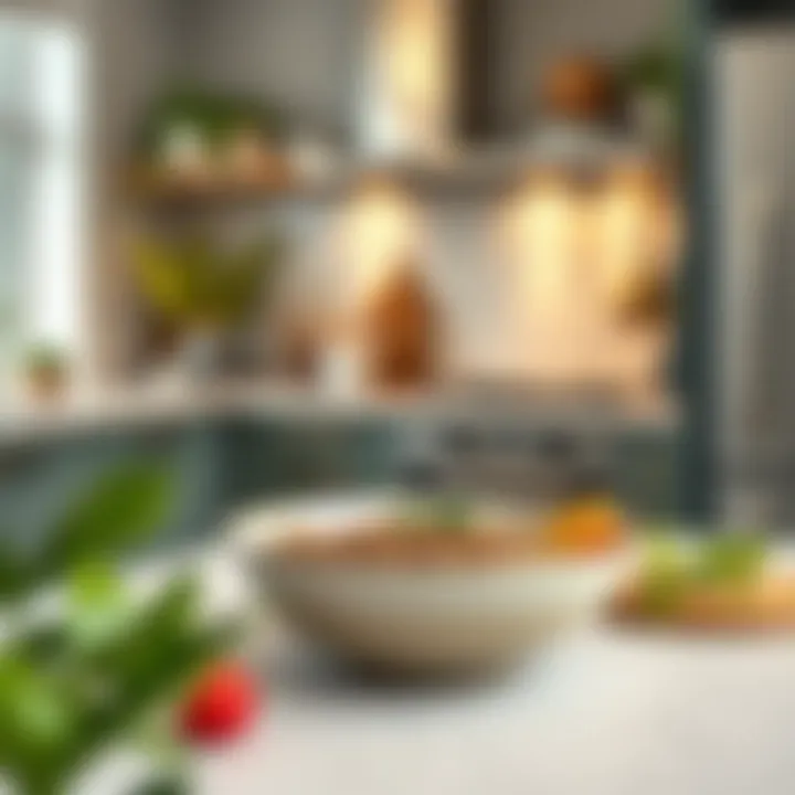 An elegant chia bowl served in a stylish kitchen environment