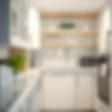 A sparkling clean kitchen cabinet with gleaming surfaces