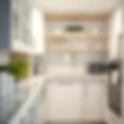 A sparkling clean kitchen cabinet with gleaming surfaces