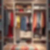 Organized closet with neat clothing arrangement
