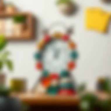 Creative Clock from Recycled Materials Colorful clock design crafted from recycled materials