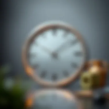 Sleek Metallic Clock Modern clock made with metallic accents and minimalist style