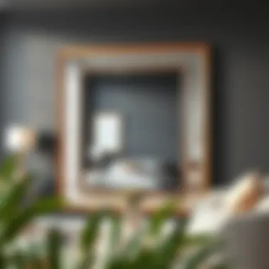 Stylish finished mirror frame displayed in a living room