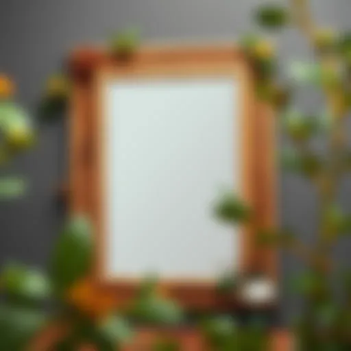 Unique mirror frame design with natural elements