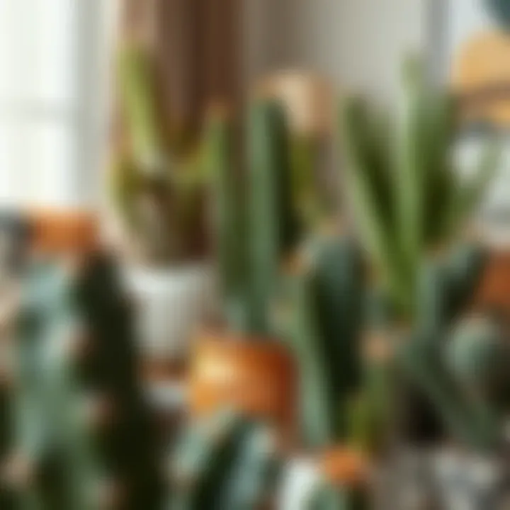 Cacti in Home Decor Stylish interior showcasing cacti as decorative elements