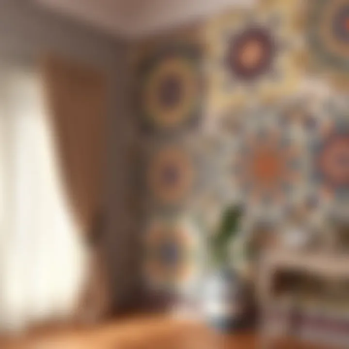 A beautifully painted wall with intricate patterns