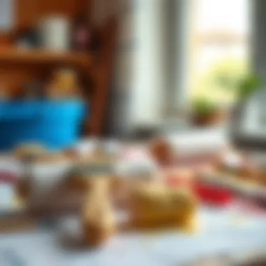 Brushes and rollers arranged artistically on a surface