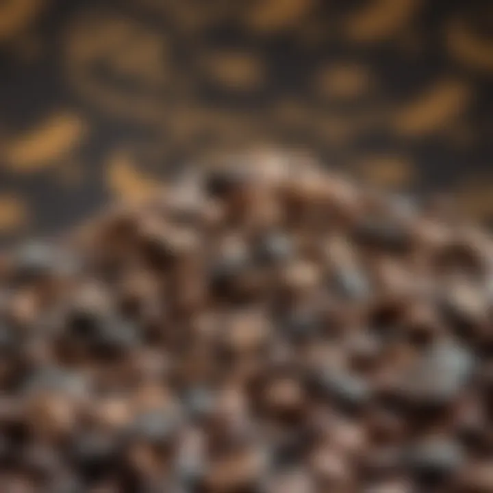 Variety of Coffee Beans A variety of coffee beans displayed with an elegant background, showcasing their rich textures