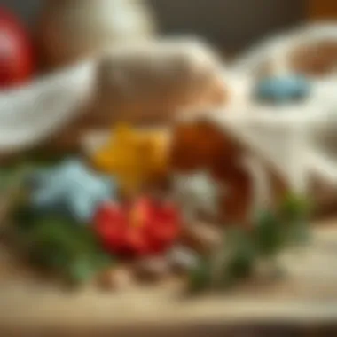 Materials needed for crafting felt door ornaments