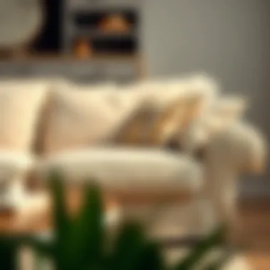 Freshly cleaned linen sofa