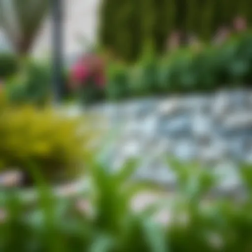 Elegant stone garden wall design with lush greenery