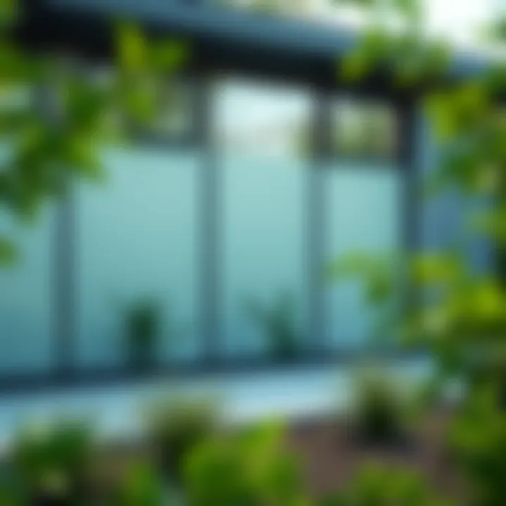 Modern glass garden wall showcasing contemporary design