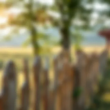 Rustic wooden fence blending with the natural landscape