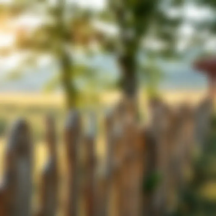 Rustic wooden fence blending with the natural landscape