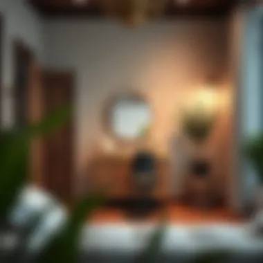 Aesthetic decor elements enhancing the dressing room ambiance