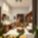 Functional dressing room layout showcasing efficient space utilization