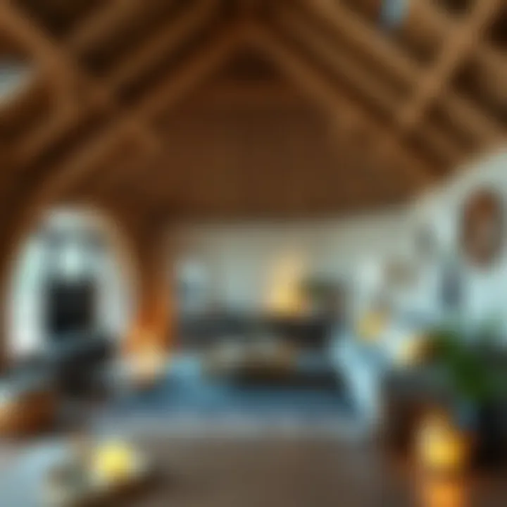 Modern interior design inspired by straw houses