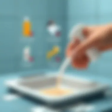 A step-by-step guide illustration for cleaning hot silicone