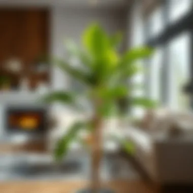 Elegant Indoor Aesthetics Delicate leaf indoor plant in a modern living space