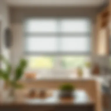 Creative use of pleated blinds in kitchen decor