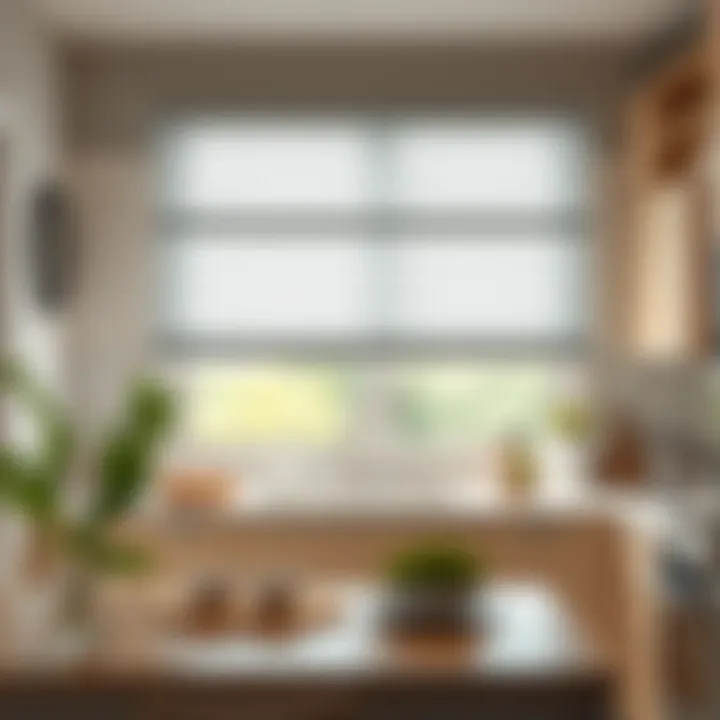 Creative use of pleated blinds in kitchen decor