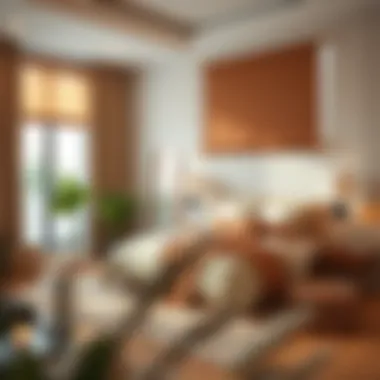 Elegant bedroom featuring warm coffee shades