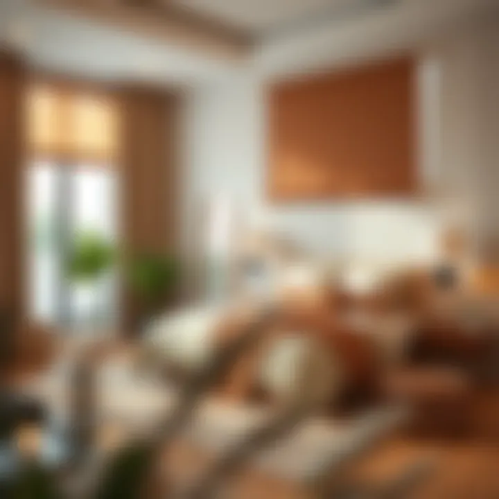 Elegant bedroom featuring warm coffee shades