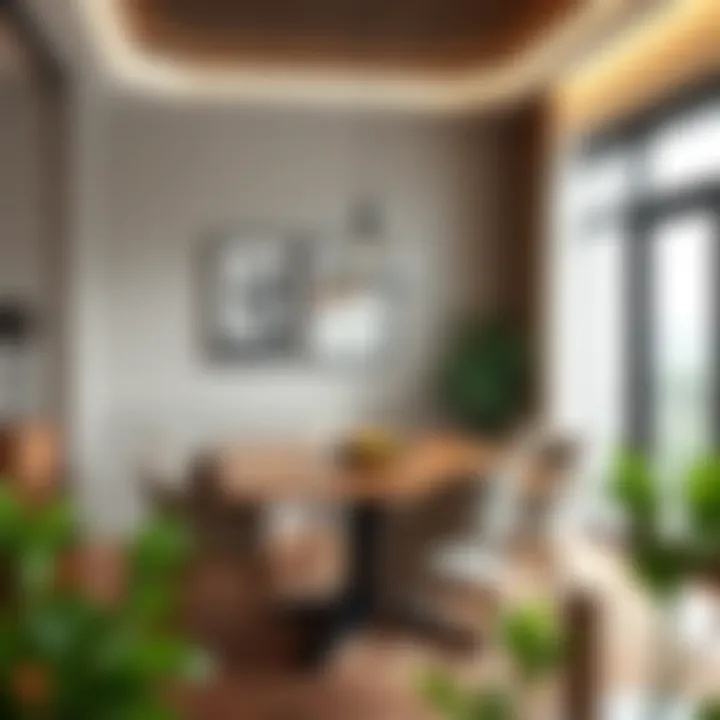 Stylish dining area adorned with rich coffee hues