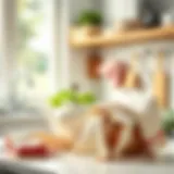 Fresh kitchen cloths displayed in a clean environment