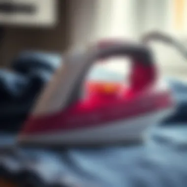 An iron set to the appropriate temperature for denim