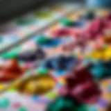 A vibrant palette of dried finger paints