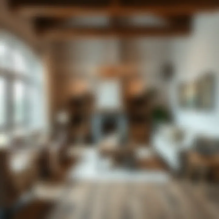 Cozy large living room with rustic accents