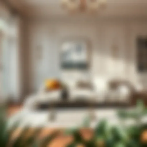 Elegant linen sofa in a living room