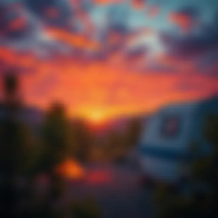 Sunset view over a Muğla camping location