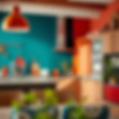 A vibrant color palette enhancing kitchen aesthetics.