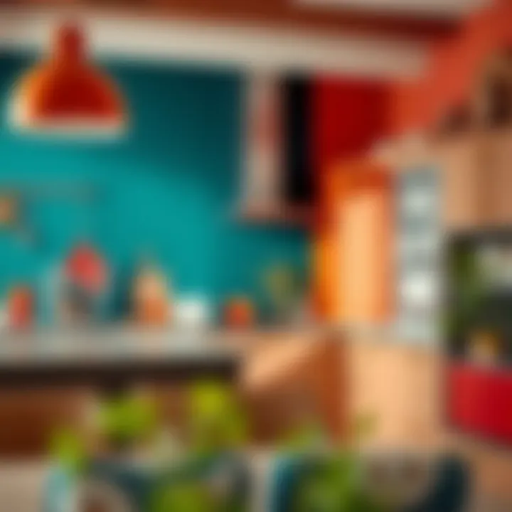 A vibrant color palette enhancing kitchen aesthetics.