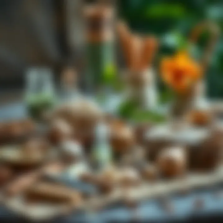 Crafting with Nature An array of natural materials arranged for crafting personalized gifts.