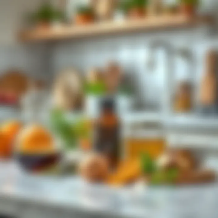 Natural ingredients for odor removal on a kitchen counter