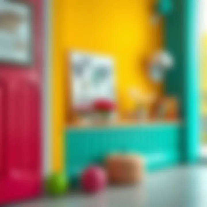 Colorful plastic skirting boards enhancing room decor.