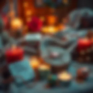 Romantic DIY Gift Ideas for New Year's Celebration A cozy setting with candles and hand-written love notes as gift ideas