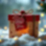 A beautifully wrapped gift box with a heart-shaped tag for a loved one