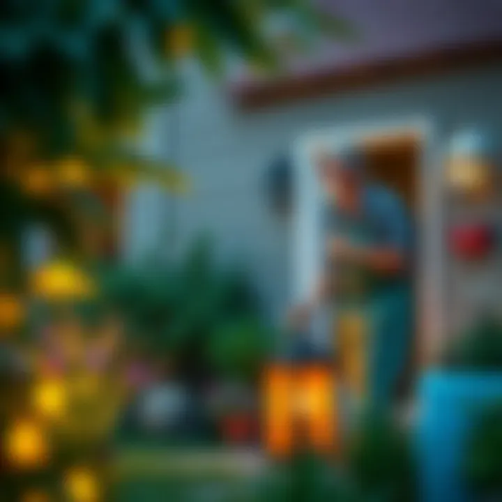 Home Prevention Measures A homeowner implementing preventive measures against mosquitoes