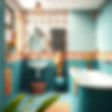 Stylish bathroom with harmonious color palette